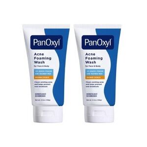PanOyxl 2 Pack/5.5oz Acne Foaming Wash 10% Benzoyl Peroxide - Unscented
